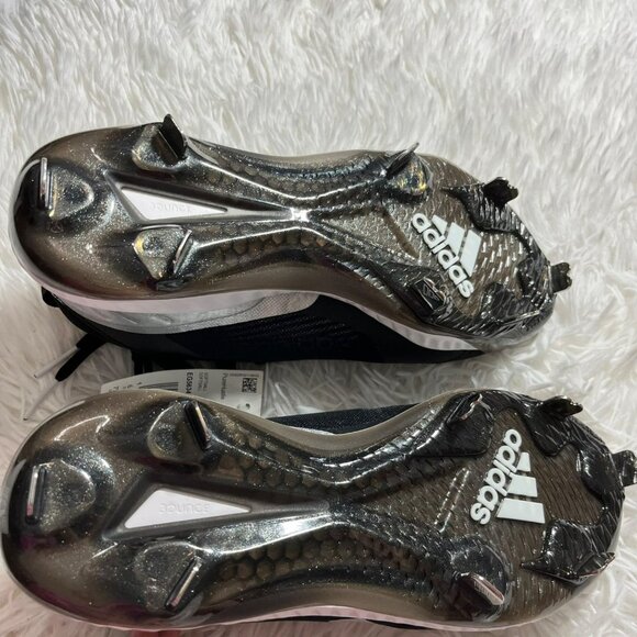 NEW ADIDAS SOFTBALL CLEATS WOMENS 7.5 PURE HUSTLE BLACK SILVER SPARKLE EG5634 - Picture 3 of 9